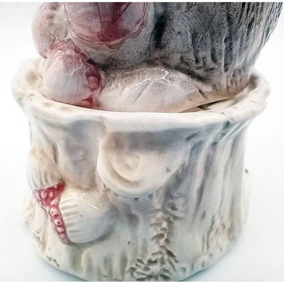 Squirrel Tree Stump Salt Pepper Shakers Hand Painted Vintage OCI Japan - Picture 6 of 13